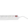 A close-up shot of a white power strip with multiple outlets and a red switch. Anteprima dell’immagine prodotto