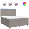 Möbel Boxspringbett mit Matratze Taupe 200x200 cm Stoff - Produktbild-Vorschau 2