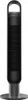 A black tower fan on a gray circular base, set against a white background. Anteprima dell’immagine prodotto