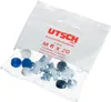 A clear plastic bag containing a set of motorcycle license plate mounting hardware. Voir les images du produit