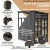 Étagère à bois de cheminée en métal avec toit 185x105x185 Voir les images du produit 6