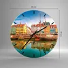 Wanduhr - Rund - Glasuhr - Segelboote Wasser Architektur Produktbild-Vorschau 3