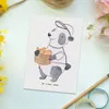 Mr. & Mrs. Panda Postkarte Bäcker Herz - Weiß - Geschenk, Produktbild-Vorschau 2