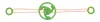 A green toy with two orange strings attached to green rings on either side, set against a white background. Produktbild-Vorschau