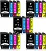 A collection of printer ink cartridges arranged in rows. Produktbild-Vorschau