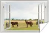 MuchoWow® Poster Aussicht - Pferde - Gras 120x80 cm - Produktbild-Vorschau 1