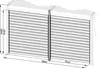 A technical drawing with dimensions of a double gate system for a pergola. Anteprima dell’immagine prodotto
