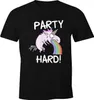 Herren T-Shirt Party Hard kotzendes Einhorn Feiern Saufen Produktbild-Vorschau 2