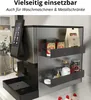A coffee machine with magnetic shelves attached to its side, holding jars and bags of coffee or other ingredients. Produktbild-Vorschau