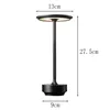 A black LED table lamp with dimensions indicated. Produktbild-Vorschau