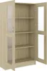 An open wooden cabinet with glass doors, showing multiple shelves. Náhľad obrázku produktu