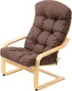A brown cushioned chair with a light wood frame, shown against a white background. Náhled obrázku produktu