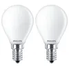 Two white Philips LED light bulbs with silver bases are shown against a white background. Anteprima dell’immagine prodotto