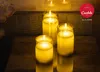 Candela Lights LED Kerzenglas 3er Set Grau Echtwachs inkl. Produktbild-Vorschau 2