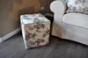 Design Hocker Pouf Carl Svensson Türkis Creme Rosen Blumen Produktbild-Vorschau 3