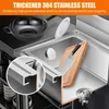 Edelstahl-Nutzspš¹le Freistehend Einzelbecken-Waschtisch Produktbild-Vorschau 5