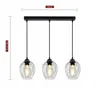 Luxolar Led závěsné světlo 3 plameny skleněné stínítko Náhled obrázku produktu 4