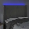 LED Kopfteil Hellgrau 147x16x118/128 cm Samt Produktbild-Vorschau 4