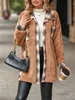 ASKSA Damen Fleecejacke Karierte Wolljacke Oversized Produktbild-Vorschau 5