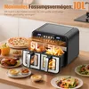 OYAJIA Doppelkammer-Heißluftfritteuse 2x5L | Airfryer 10L Produktbild-Vorschau 8
