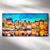Leinwand Wanduhr Wandkunst Uhr Quarz 60x30 Himmel bunte Produktbild-Vorschau 2