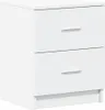 A white two-drawer nightstand is shown in a front-facing view. Produktbild-Vorschau