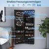 COSTWAY Šperkovnica s LED osvetlením, 6 zásuviek a zrkadlo, Náhľad obrázku produktu 4