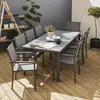 sweeek - Gartentisch aus Aluminium + 8 Sessel - Anthrazit Produktbild-Vorschau 7