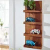 FineBuy Nástenná polica 30x80x10 cm Masívne drevo Sheesham Náhľad obrázku produktu 1