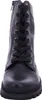 A front view of a black lace-up boot with a thick sole. Produktbild-Vorschau
