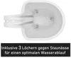 A top-down view of a white plastic planter with a textured interior and a handle-like extension with holes. Text below describes features. Produktbild-Vorschau