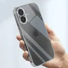 A hand holding a clear phone case with an iPhone inside. Produktbild-Vorschau