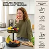 eluno : étagère à fruits ronde à deux niveaux / corbeille à Voir les images du produit 2