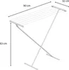 A white drying rack with dimensions indicated. Anteprima dell’immagine prodotto