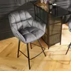riess-ambiente Drehbarer Barhocker PAPILLON grau Samt 180° Produktbild-Vorschau 1