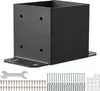 A black metal post bracket and hardware are displayed against a white background. Anteprima dell’immagine prodotto