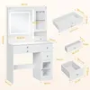 Schminktisch mit LED-Spiegel & Vitrine | 90 cm breit | USB Produktbild-Vorschau 7