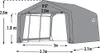 A diagram of a gray car shelter with dimensions indicated. Produktbild-Vorschau