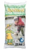 A bag of play sand with cartoon characters and a child playing in the sand. Produktbild-Vorschau