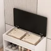 Rangement pour chaussures blanc avec siège et trou de Voir les images du produit 6