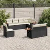vidaXL 8-tlg. Garten-Sofagarnitur mit Kissen Schwarz Poly Produktbild-Vorschau 2