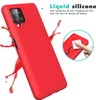 A red phone case is shown with red liquid splashes around it, and a close-up inset shows a finger wiping ink off the case. Produktbild-Vorschau