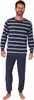 Edler Herren Frottee Pyjama Schlafanzug mit Bündchen - auch Produktbild-Vorschau 1