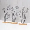 3er Set Aufsteller Blume Metall MDF Schwarz Natur Draht Produktbild-Vorschau 5