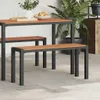 Gartenbank Braun 100 x 28 x 45 cm Stahl Produktbild-Vorschau 3