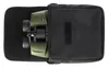 A pair of green binoculars is placed inside a black carrying case. Podgląd zdjęcia produktu