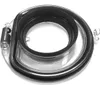 A black and clear plastic part for a vacuum cleaner, coiled on a white background. Produktbild-Vorschau