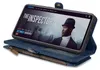 A smartphone in a blue wallet case displaying a movie poster on its screen. Produktbild-Vorschau