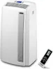 A white portable air conditioner and its remote control are shown against a white background. Produktbild-Vorschau