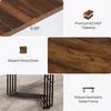 Collage of product details including wood grain texture, dimensions, and metal frame. Podgląd zdjęcia produktu